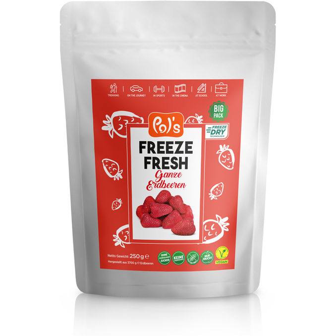 Pol's Freeze Fresh Ganze gefriegetrocknete Erdbeeren, Maxi Pack