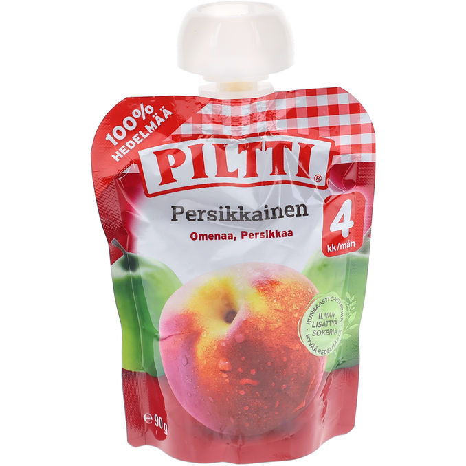 Piltti Æble- og Ferskenpuré 4 mån 90g