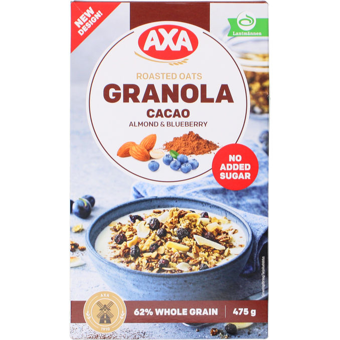 Axa Granola Kaakao, Manteli & Mustikka
