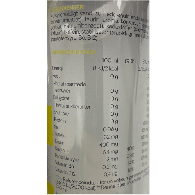 FNCTNL Energidrik Citron Sukkerfri 330ml