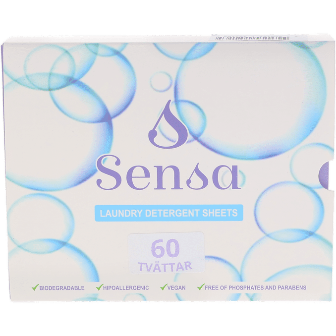 SENSACLEAN Tvättmedel Servetter 60-pack