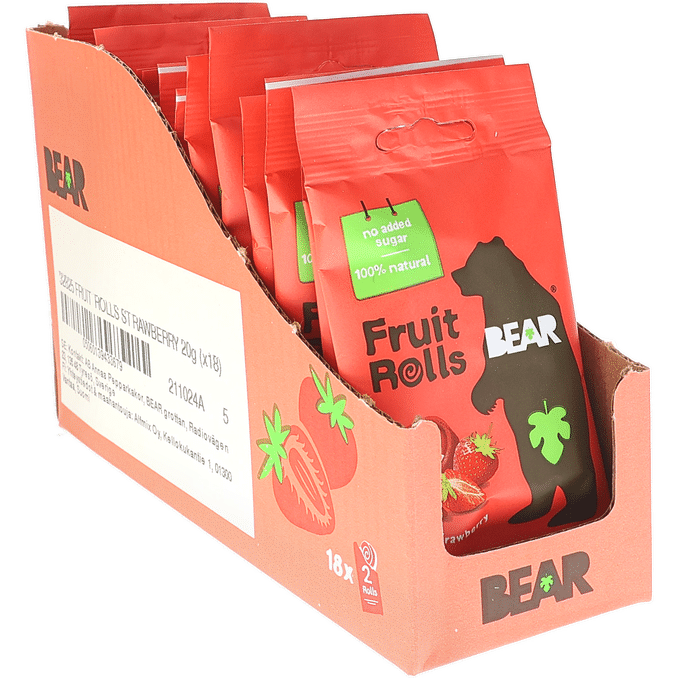 Bear Fruktrullar Jordgubb 18-pack