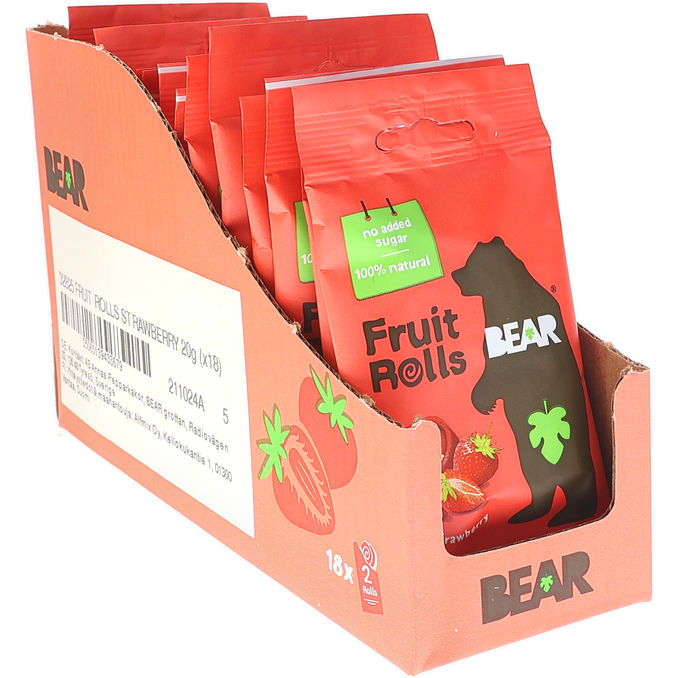 Bear Frugtruller m. Jordbær 18-pak