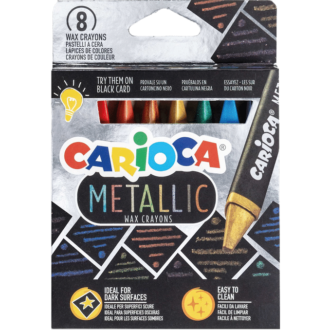Läs mer om Carioca Metallic Vaxkritor 8-pack