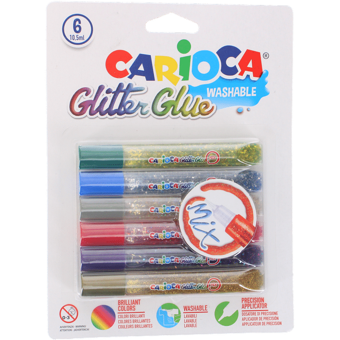 Carioca Glitter-liima 6 Väriä