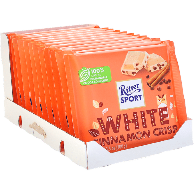 Ritter Sport White Cinnamon Crisp Suklaalevy 12-pack 