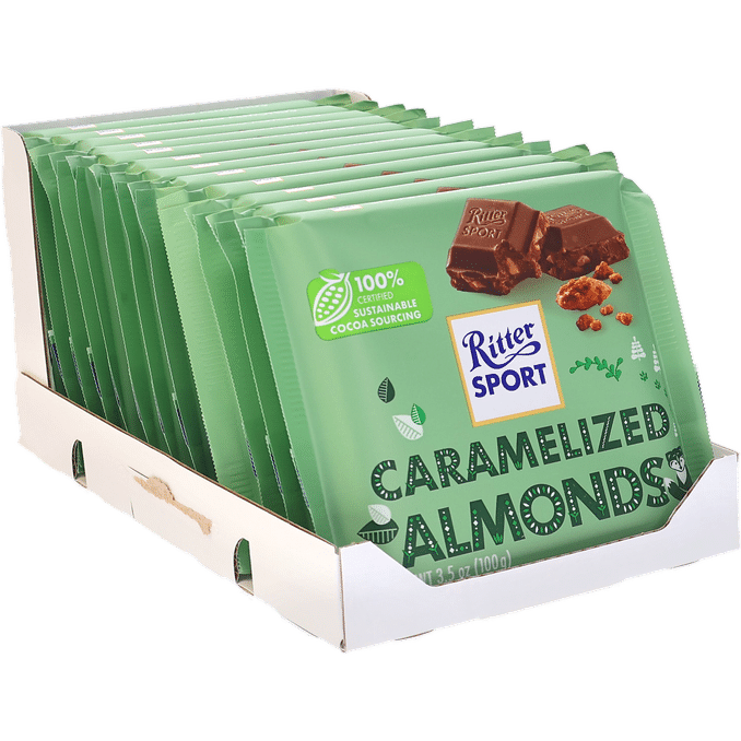 Ritter Sport Choklad Karamell Mandel 12-pack