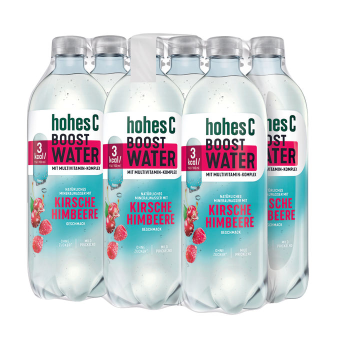 Hohes C Vitaminwasser Kirsche-Himbeere, 6er Pack (EINWEG) zzgl. Pfand