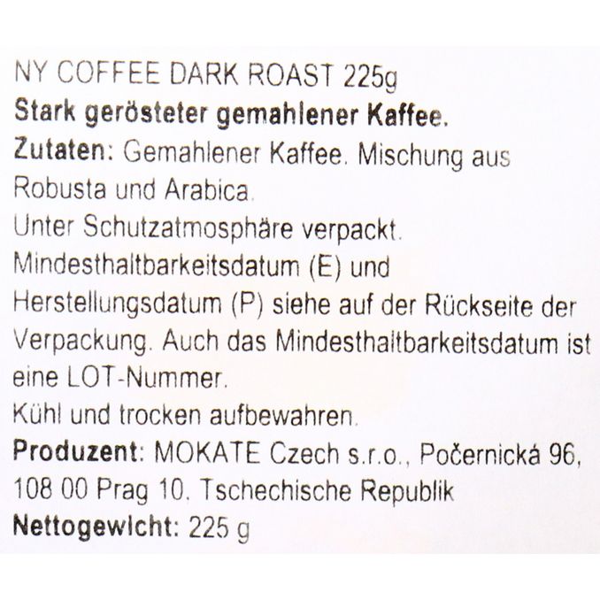 Mokate Kaffee Dark Roast, gemahlen