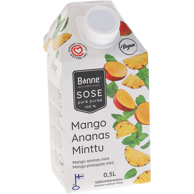 Läs mer om Bonne Mango-Ananas-Mintpuré