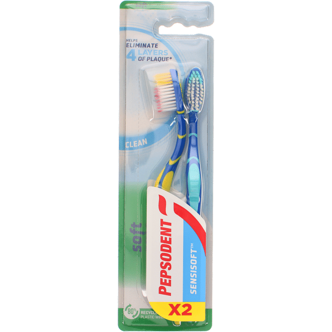 Läs mer om Pepsodent 2 x Tandborste Clean Soft 2-pack