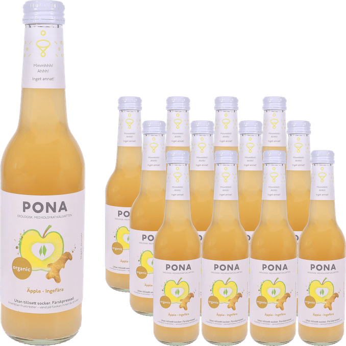 Pona Äpple-Ingefära Dryck 12-Pack