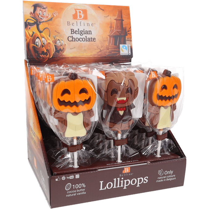 Läs mer om Belfine Chokladklubbor Halloween 24-pack