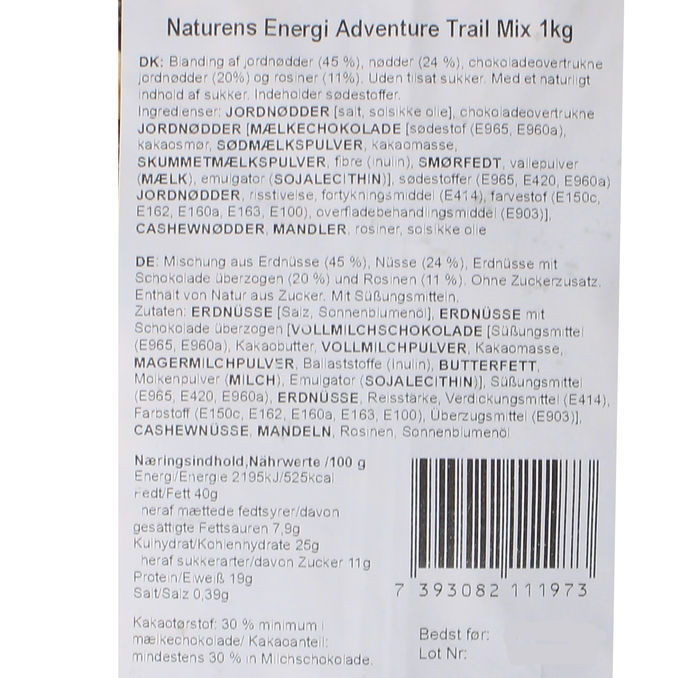 Naturens Energi Nøddemix Adventure Trail Mix Box 1kg