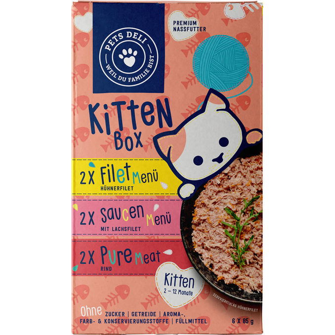 Pets Deli Nassfutter Kitten Box, 6er Pack