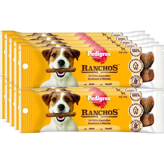 Pedigree Ranchos Gefüllte Kaurollen Mini mit Huhn, 10er Pack