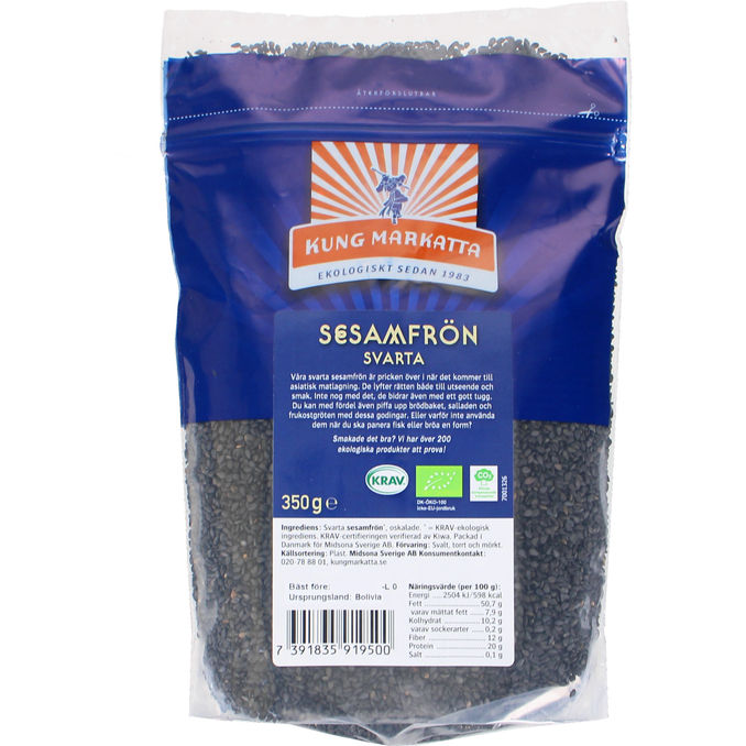 Kung Markatta Sorte Sesamfrø 350 g