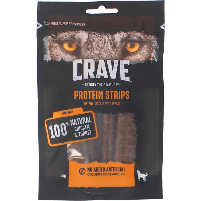 Crave Protein Strips Kyckling Kalkon