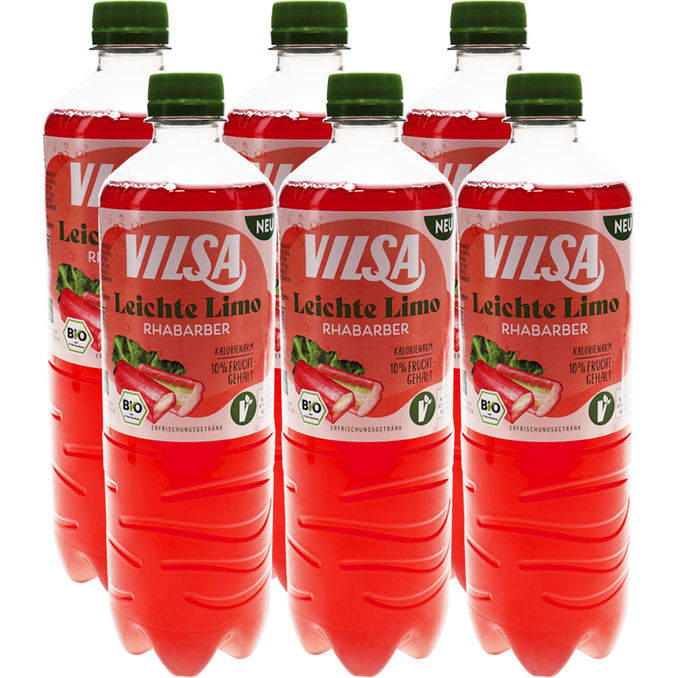 Vilsa BIO Leichte Limo Rhabarber, 6er Pack (EINWEG) zzgl. Pfand