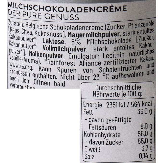 Grashoff Milchschokoladencrème