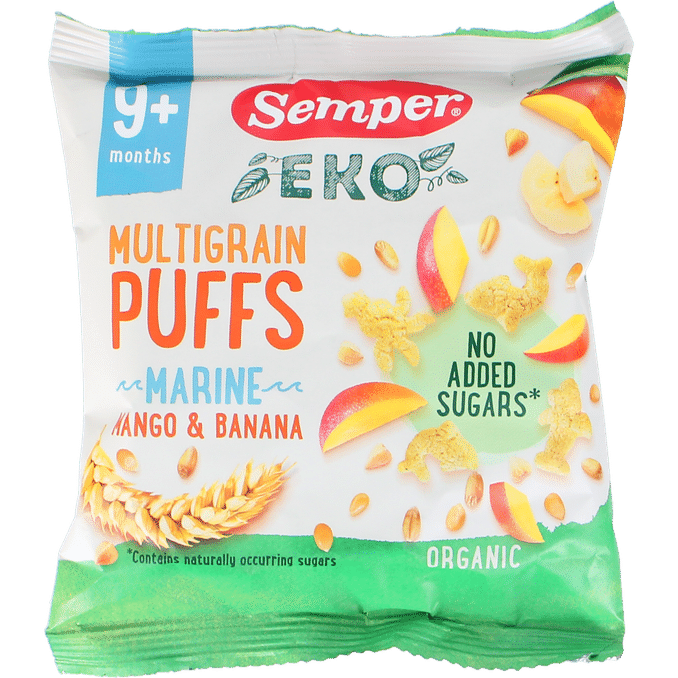 Semper Multigrain Puffs Mango & Banaani Luomu