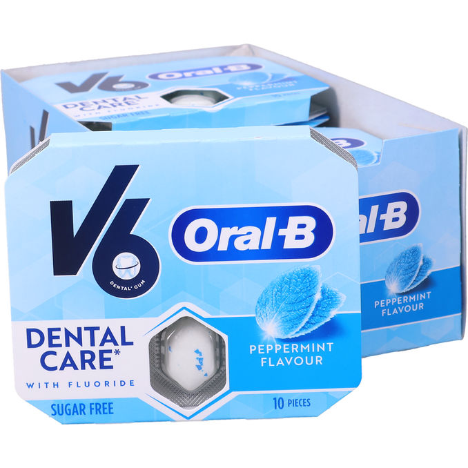 V6 Tyggegummi Oral-B Pebermynte 12-pak