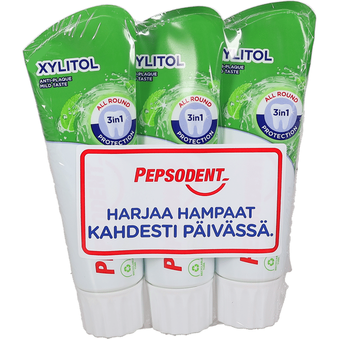 Pepsodent Tandkräm Xylitol 3pack