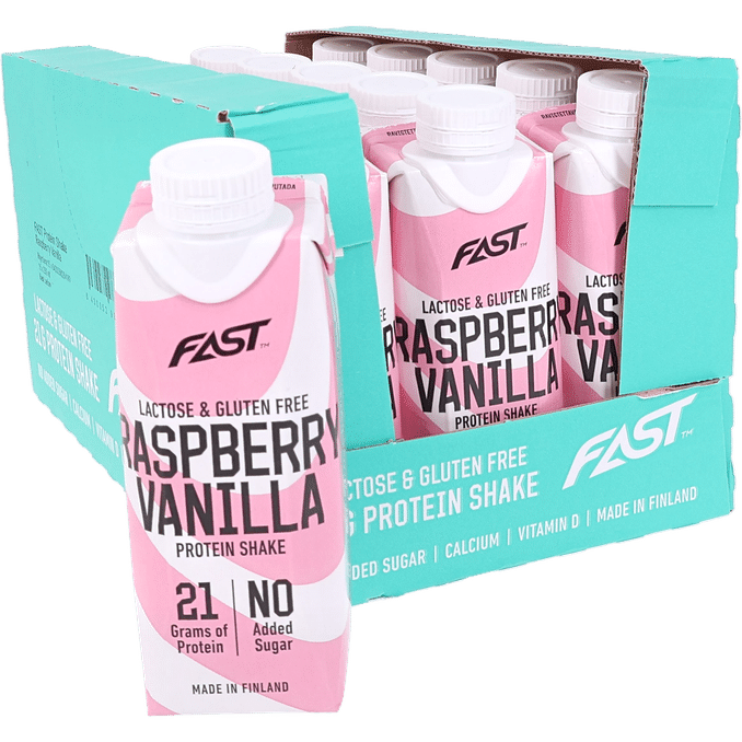 Fast Protein Shake Hindbær- & Vanilje 15-pak