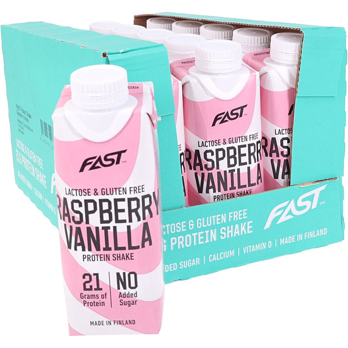Fast Proteinshake Hindbær- & Vanilje 15-pak