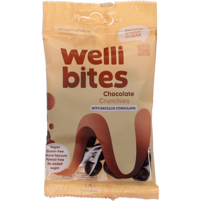 Läs mer om Wellibites Choklad Crunchies