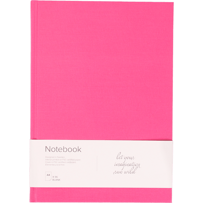 Burde Notesbog Rosa Uden Linjer A4
