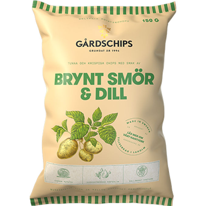 Läs mer om Gårdschips Potatischips Brynt Smör & Dill