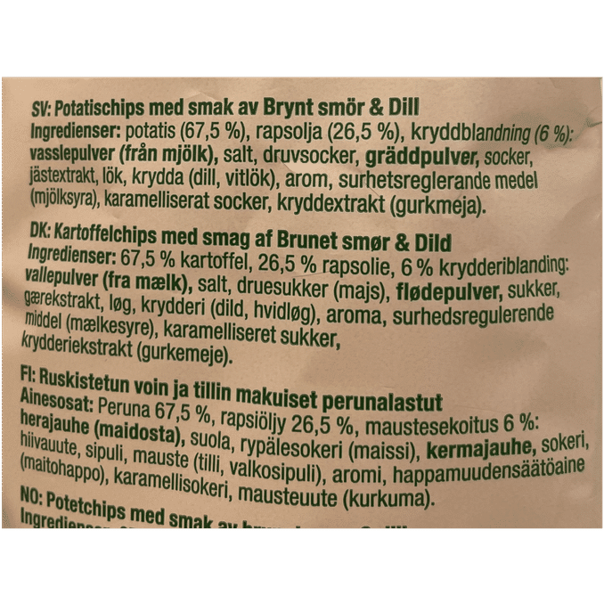 Gårdschips Potatischips Brynt Smör & Dill