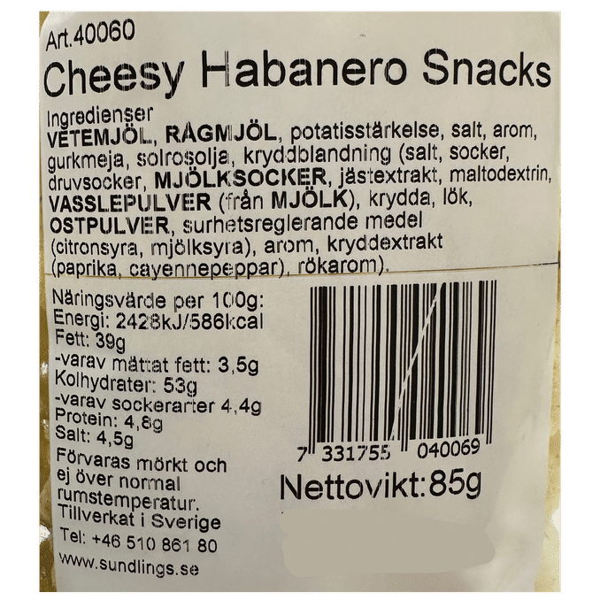 Sundlings Cheesy Habanero Hjulsnacks