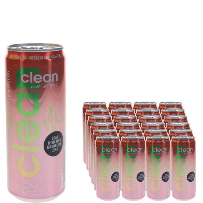 Clean Drink Energidryck Äpple & Melon 24-pack  