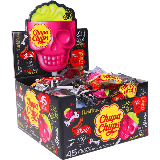 Läs mer om Chupa Chups Klubbor Skull 45-pack