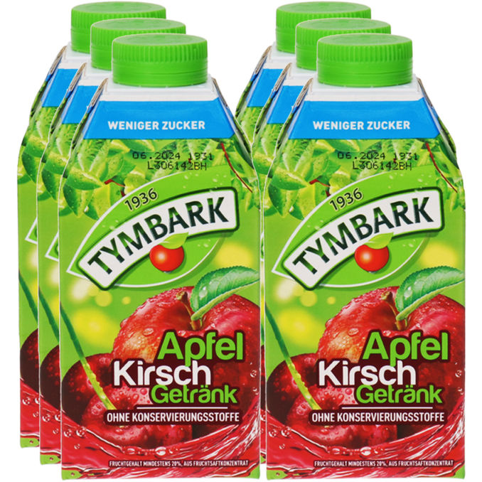 Tymbark Apfel Kirsch Getränk, 6er Pack