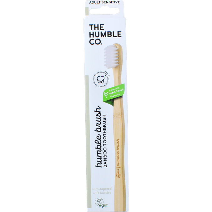 The Humble Co. 2 x Bambutandborste Vit Sensitive
