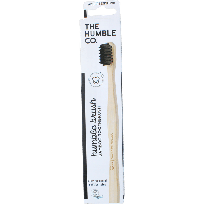 The Humble Co. 2 x Bambutandborste Svart Sensitive