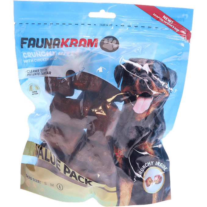 Läs mer om Faunakram 3 x Crunchy Hundgodis Kyckling L