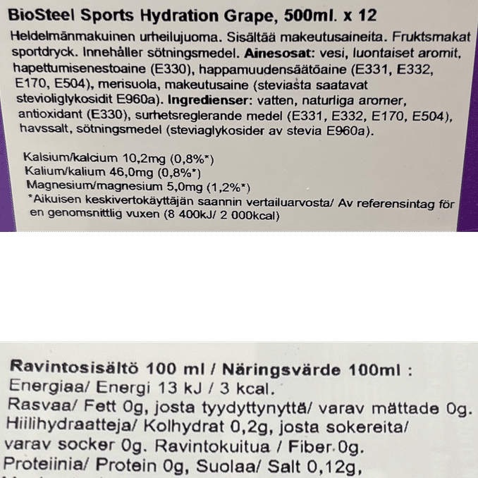 Biosteel Urheilujuoma Grape 12-pack