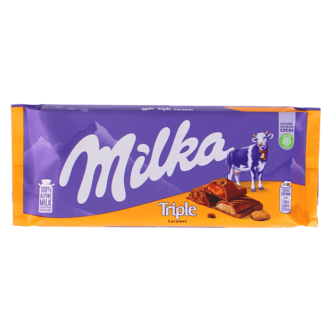 Milka Suklaalevy Triple Caramel
