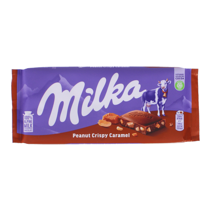 Milka 2 x Mjölkchoklad Jordnöt Karamellkrisp