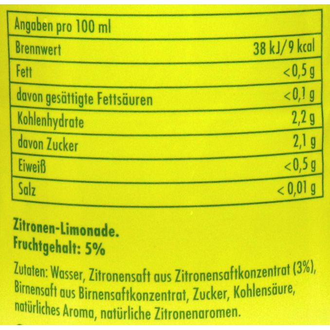 granini Zitronenlimo leicht, 6er Pack (EINWEG) zzgl. Pfand