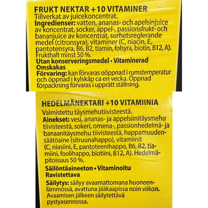 Marli Mehujuoma Hedelmänektari+ 10 vitamiinia