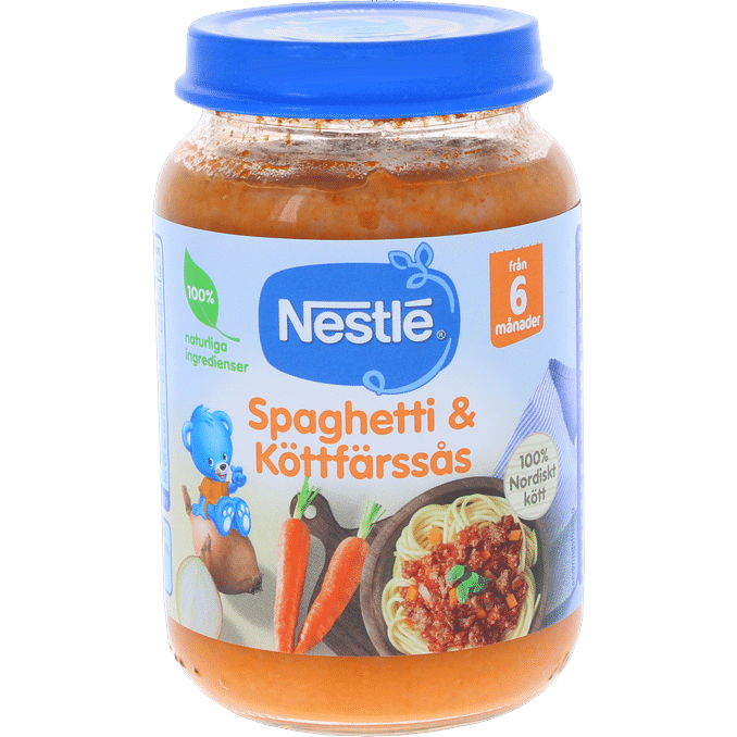 Nestlé 5 x Barnmat Spagetti Köttfärssås