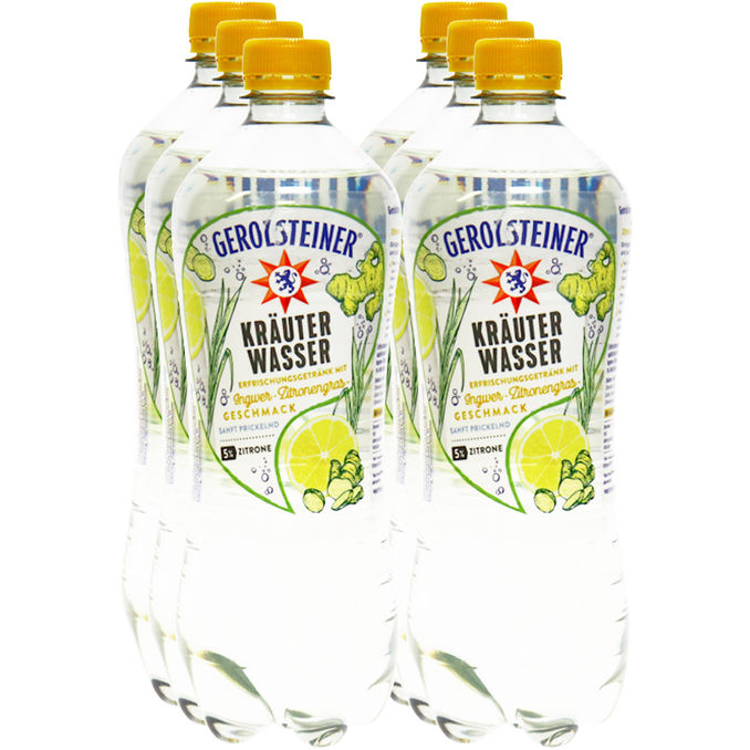 Gerolsteiner Mineralwasser Ingwer Zitrone, 6er Pack (EINWEG) zzgl. Pfand
