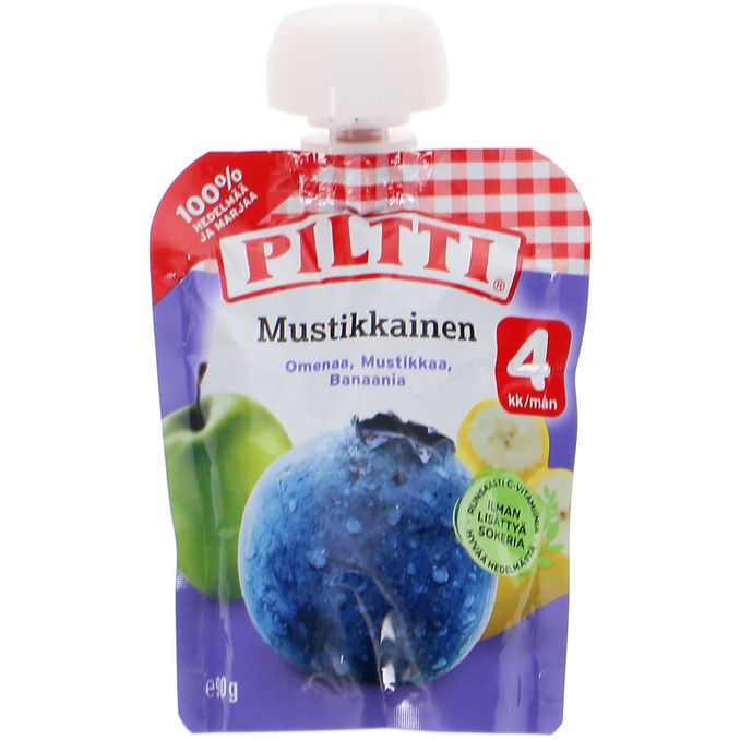 Piltti Klämmis Äpple Banan Blåbär Puré 