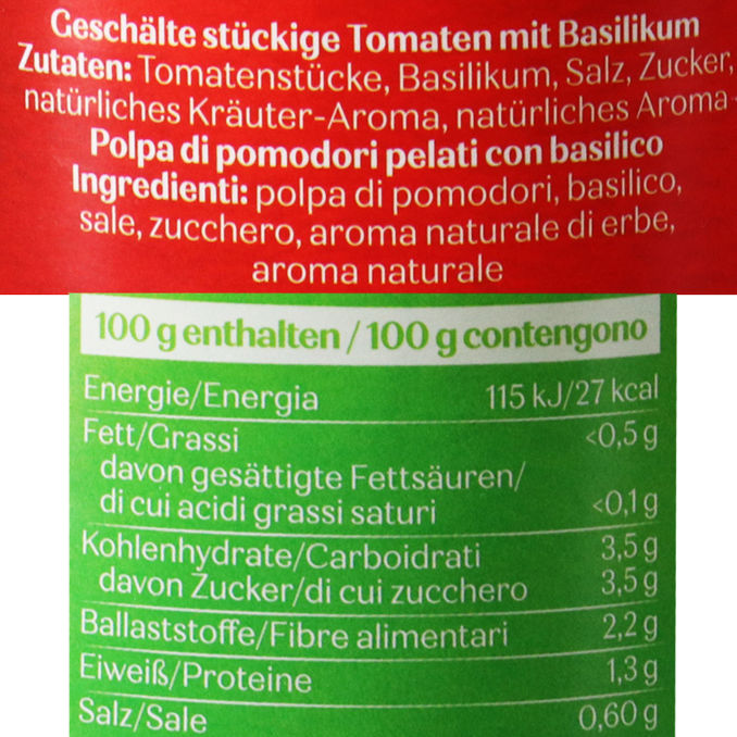 Oro di Parma Stückige Tomaten, Basilikum
