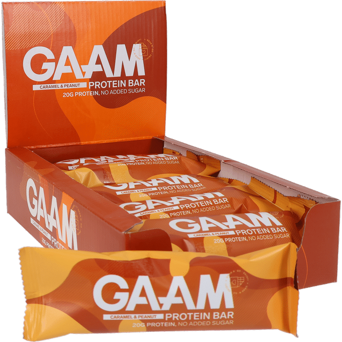 GAAM Proteiinipatukat Karamelli & Maapähkinä 12-pack 